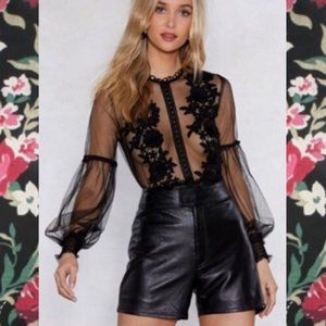 New with tags! Black Floral Lace Bodysuit